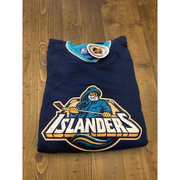 Vtg 90s Starter NHL NY Islanders Fisherman Crewneck Logo Sweatshirt Sz L NOS NWT - Picture 7 of 8